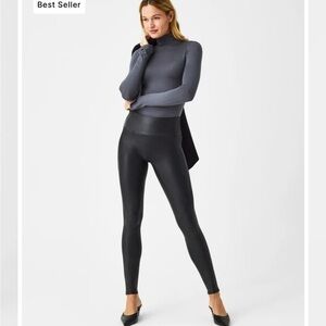 Spanx Faux Leather Leggings Black Large